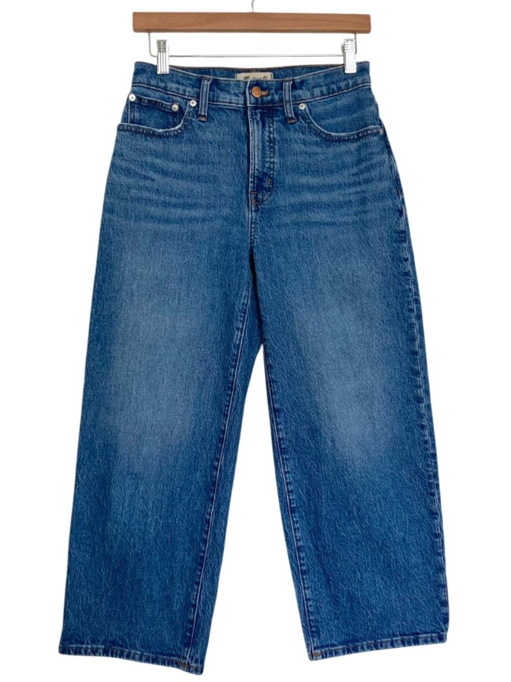 MADEWELL The Perfect Vintage Wide-Leg Crop Jeans Size 27P Blue - Picture 6 of 14